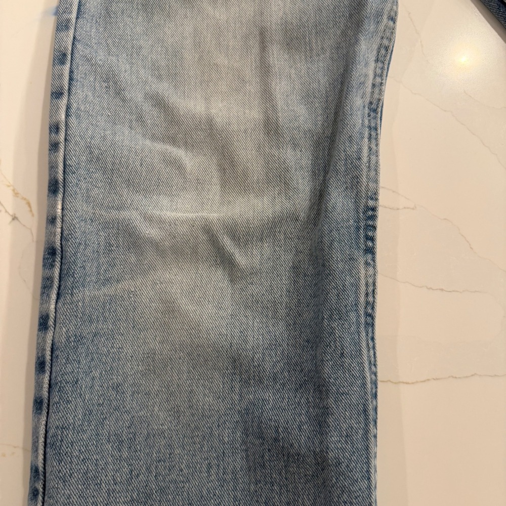 Wrangler Mens Regular Fit Distressed Straight Leg Jeans Light Wash 34x32 9TRGCAW - Picture 8 of 11